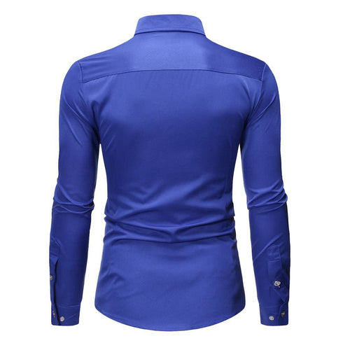 Wedding Tuxedo Shirt Men Brand Fashion Slim Fit Long Sleeve Mens Dress Shirts